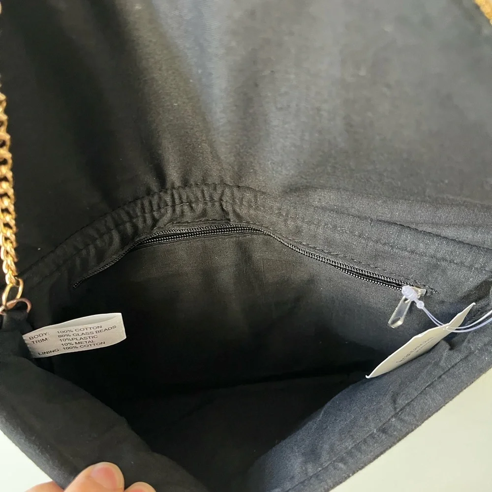 NWT Francesca’s Beaded Clutch with Chain Strap